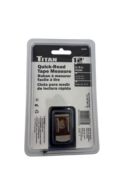 Titan Quick-Read tape measure packaging on a white background