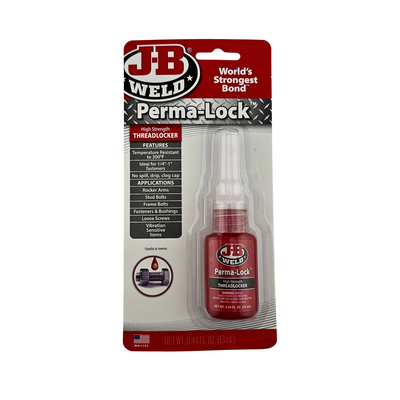 Red J-B Weld Threadlocker on a White Background