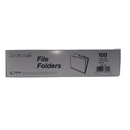 Box of file folders with a white background
