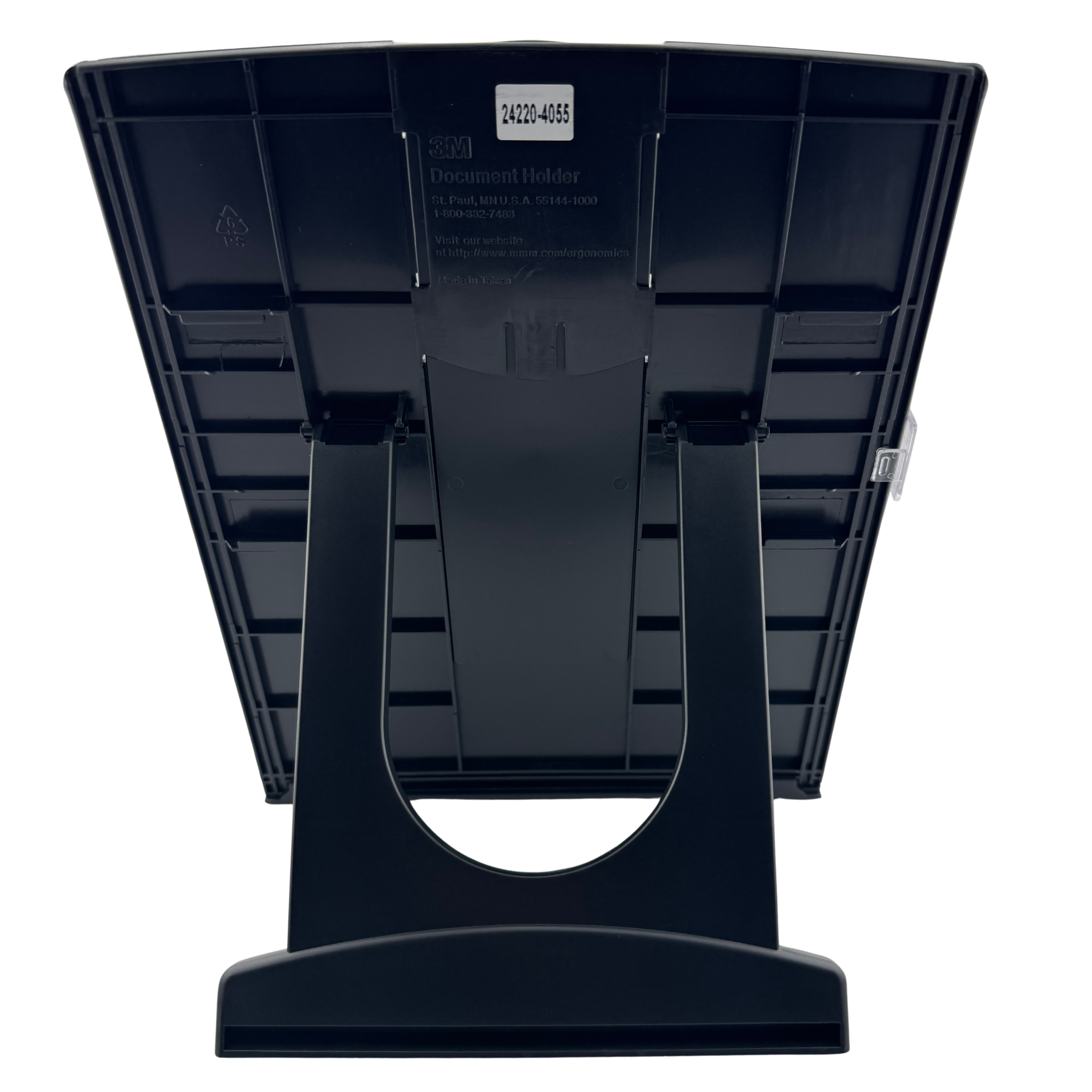 3M Desktop Document Holder with Clip and Guide Bar, Black/Silver, Plastic - DH340MB - 0