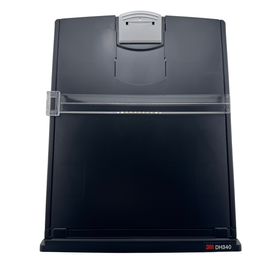 3M Desktop Document Holder with Clip and Guide Bar, Black/Silver, Plastic - DH340MB