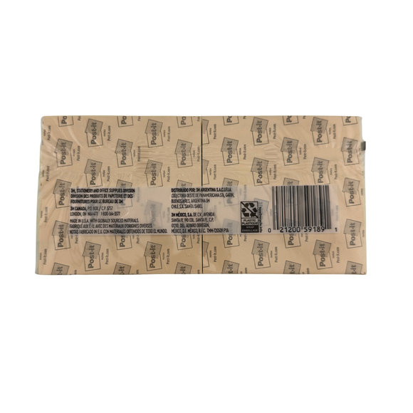 Back of Post it Notes showing Made in USA and the Product UPC