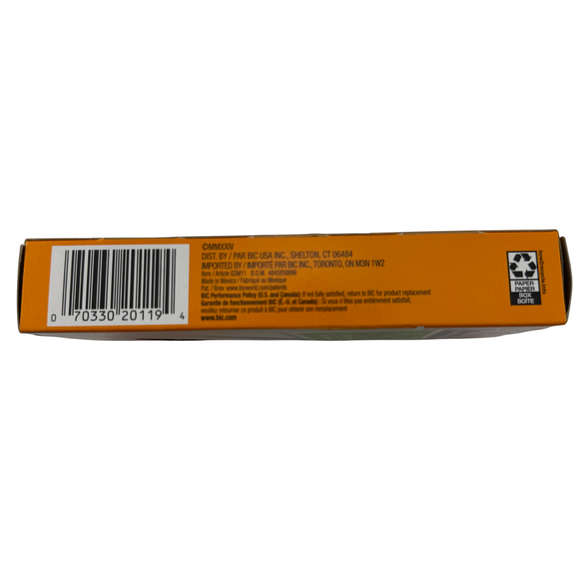 Orange product packaging with barcode and text on a white background