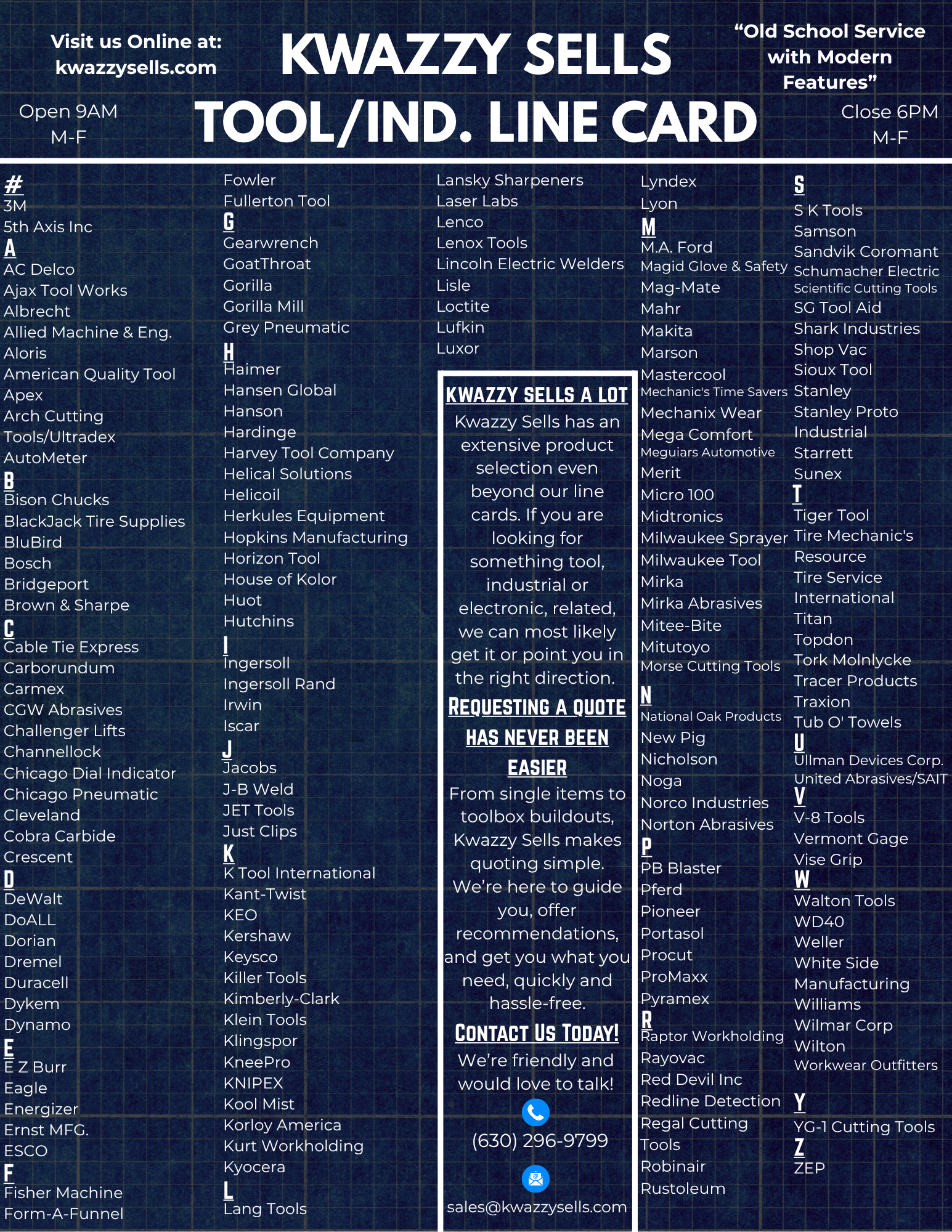Tool/Industrial Line Card