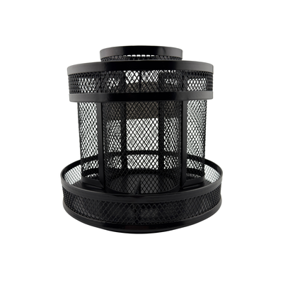 Black mesh desk organizer on a white background
