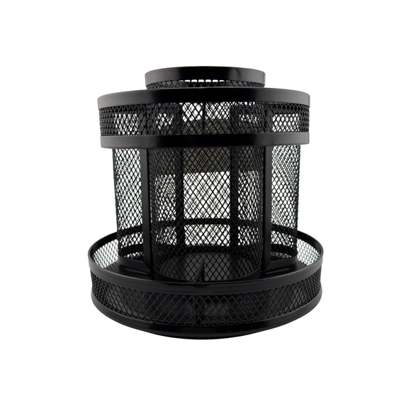 Black mesh desk organizer on a white background