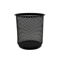 Black mesh bin on a white background