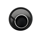 Black metal mesh basket on a white background