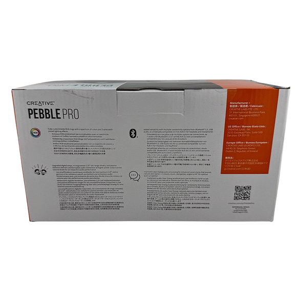 Creative Pebble Pro 2.0 Bluetooth Speaker System - Black