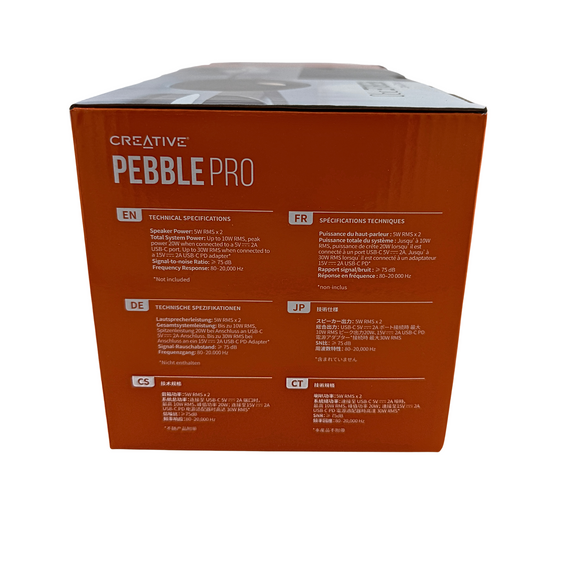 Creative Pebble Pro 2.0 Bluetooth Speaker System - Black