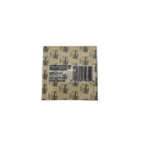 Product packaging with a barcode on a beige background
