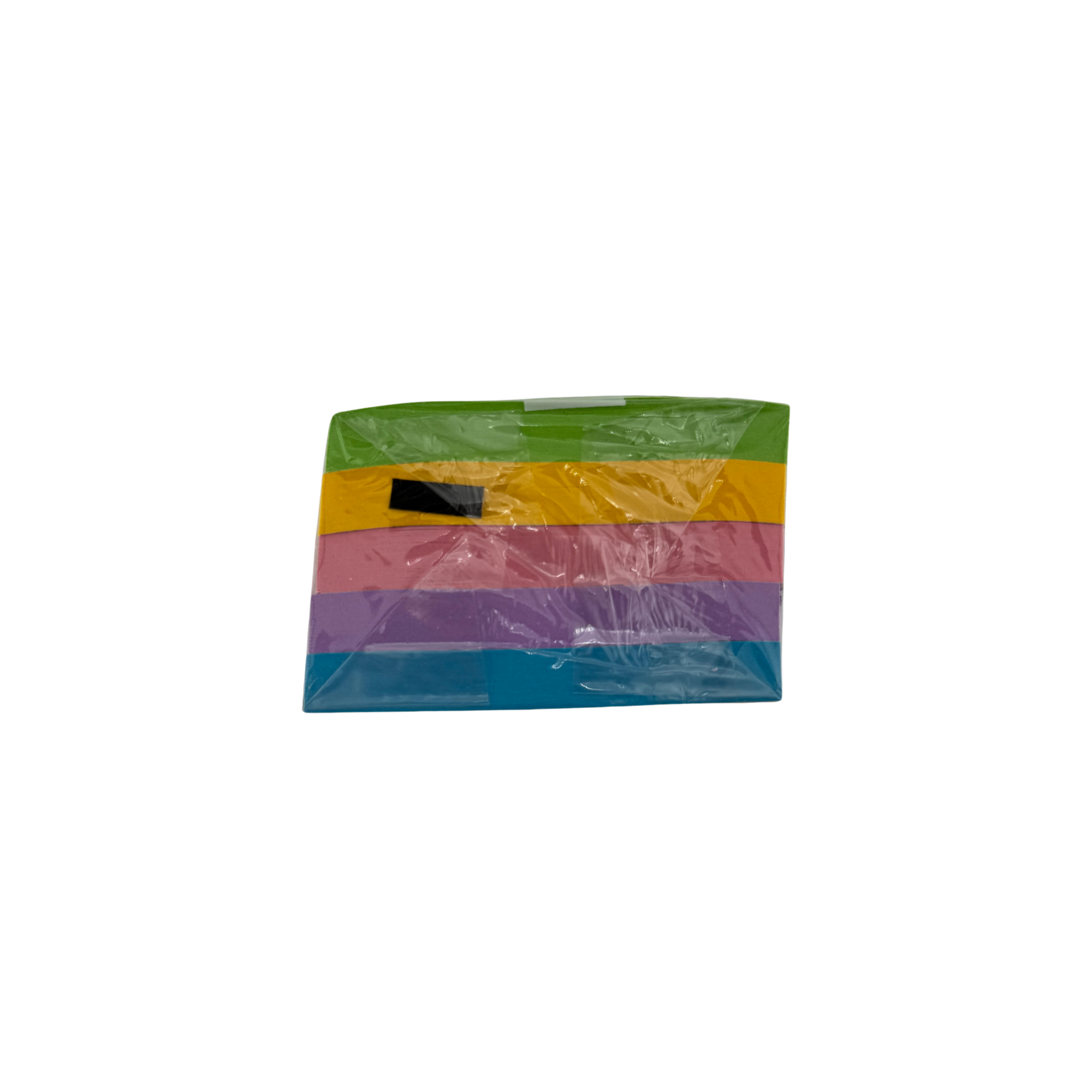 Packaged colorful paper with a white background