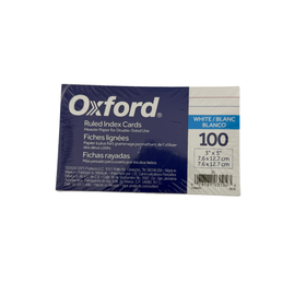 Pack of Oxford ruled index cards on a white background
