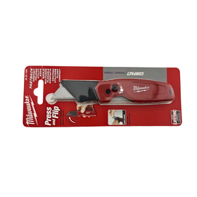 Milwaukee pocket knife in red packaging on a white background