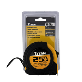 Titan tape measure with packaging on a white background