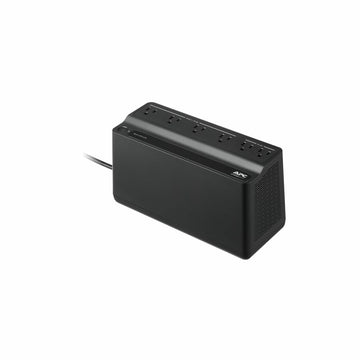 Black power strip with multiple outlets on a white background