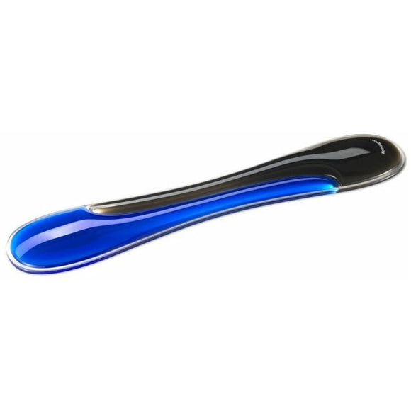 Black and Blue Wrist Rest on a White Background