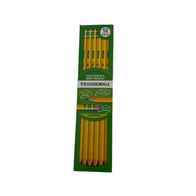 Ticonderoga pencil set with green packaging on a white background