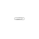 Silver paper clip on a white background