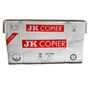 Box of JK Copier paper with red and white labels on a white background