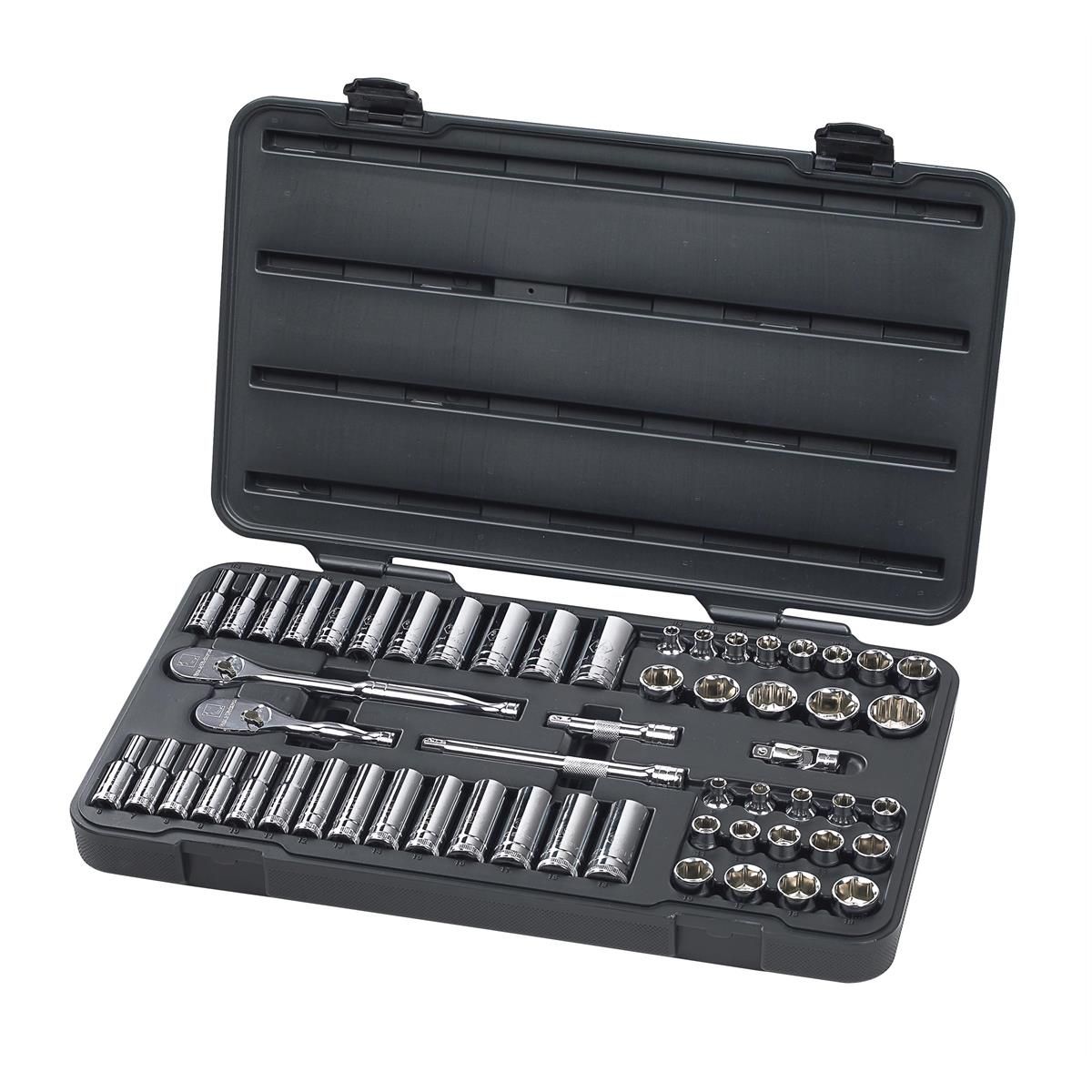 GearWrench 57 Pc. 3/8" Drive 6 Point SAE/Metric Standard and Deep Mechanics Tool Set