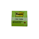 Green Post-it notes packaging with 3M logo on a white background
