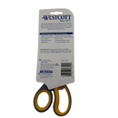 Back view of Westcott scissors packaging with branding and product details.