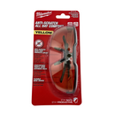 Packaged safety glasses with red Milwaukee packaging on a white background