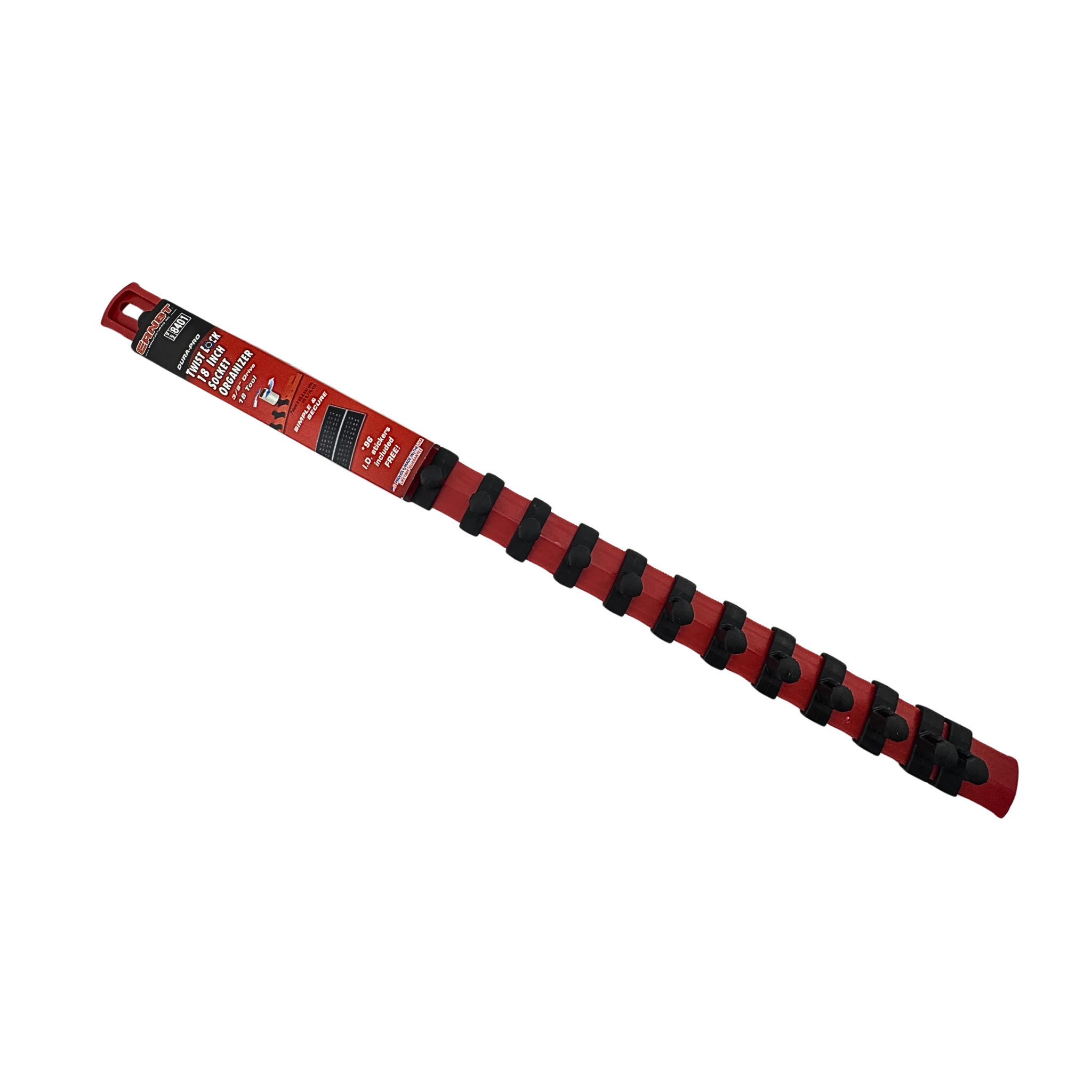 Red and Black Socket Organizer on a White Background