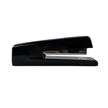 Black stapler on a white background