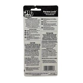 JB Weld Perma-Lock threadlocker packaging with text and branding on a white background
