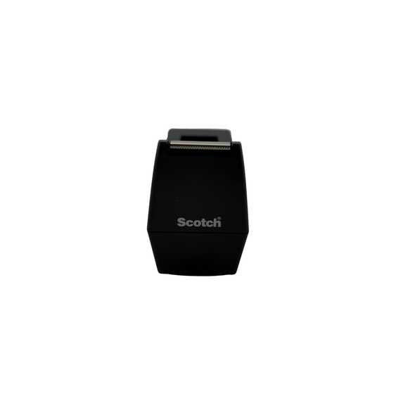 Black Scotch tape dispenser on a white background