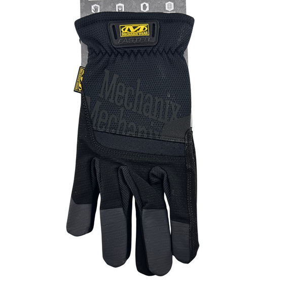 Black Mechanix glove with brand logo on a white background